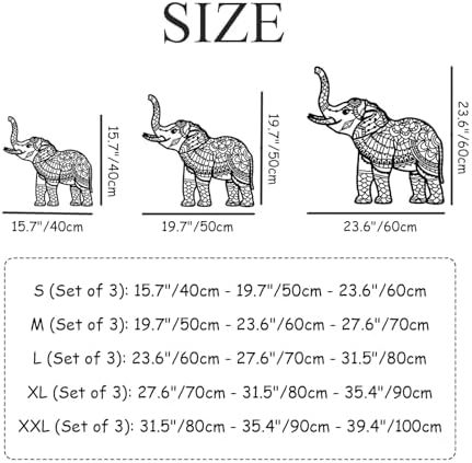Cadeali Elephant Metal Wall Art Set of 3 1