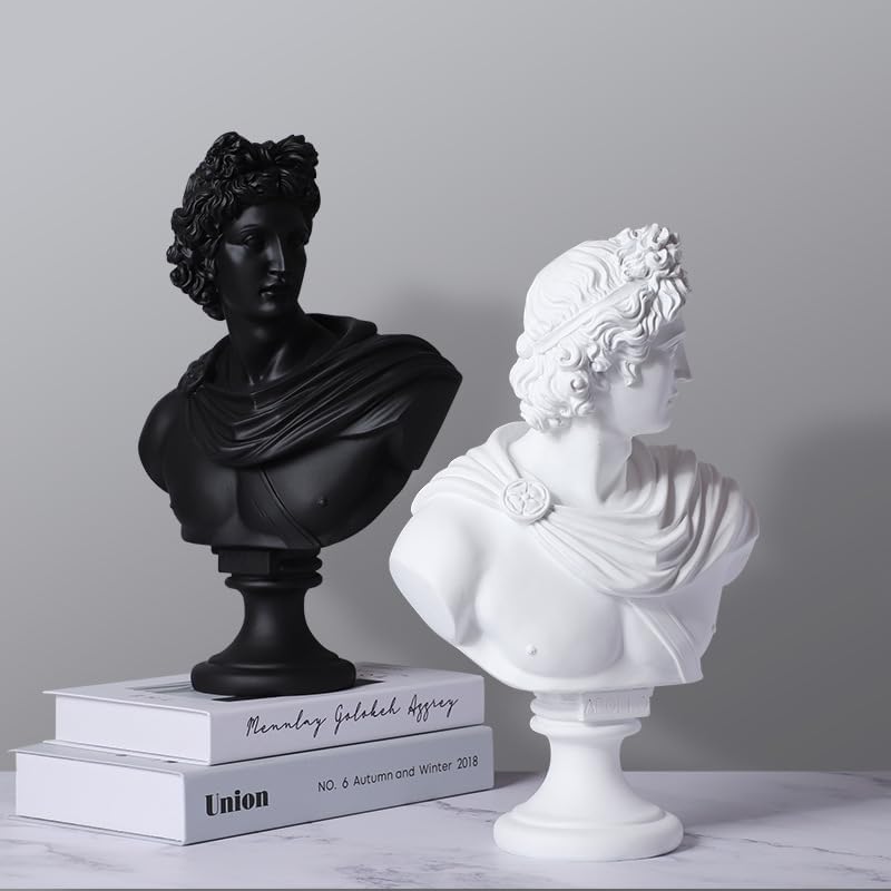 YUEOECOR 142 Inch Greek Apollo Bust Sculpture for Home Dcor