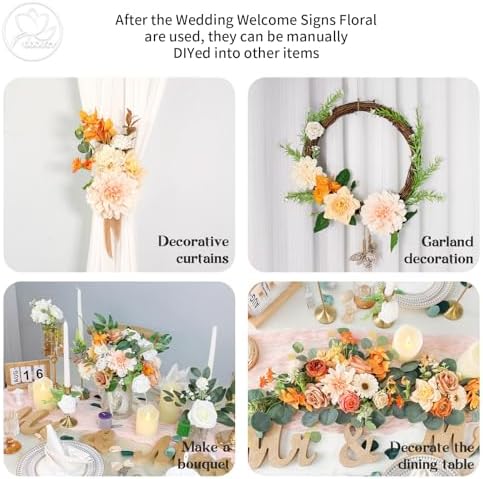 Artificial Wedding Arch Flowers Set of 2 Orange