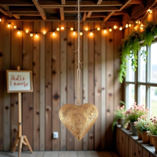 Gold Heart-Shaped Ornament Decorative Bell 1