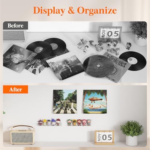 Lifewit Floating Shelves for Vinyl Records 6 Pack