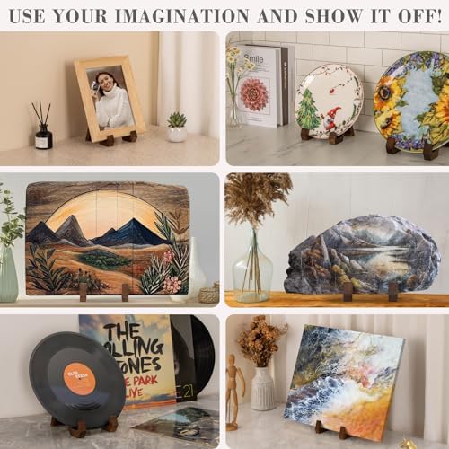 3 Pack 6 Inch Plate Display Stand with Decorative Frame