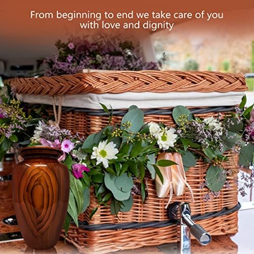 Smartchoice Cremation Urn for Human Ashes - Elegant Chestnut Brown Handcrafted Urn