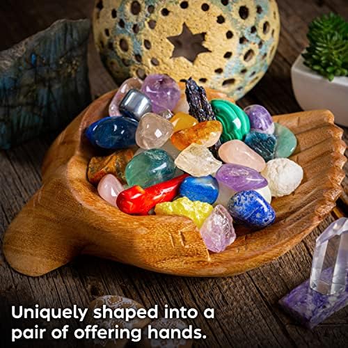 Curawood Carved Hands Crystal Display Bowl