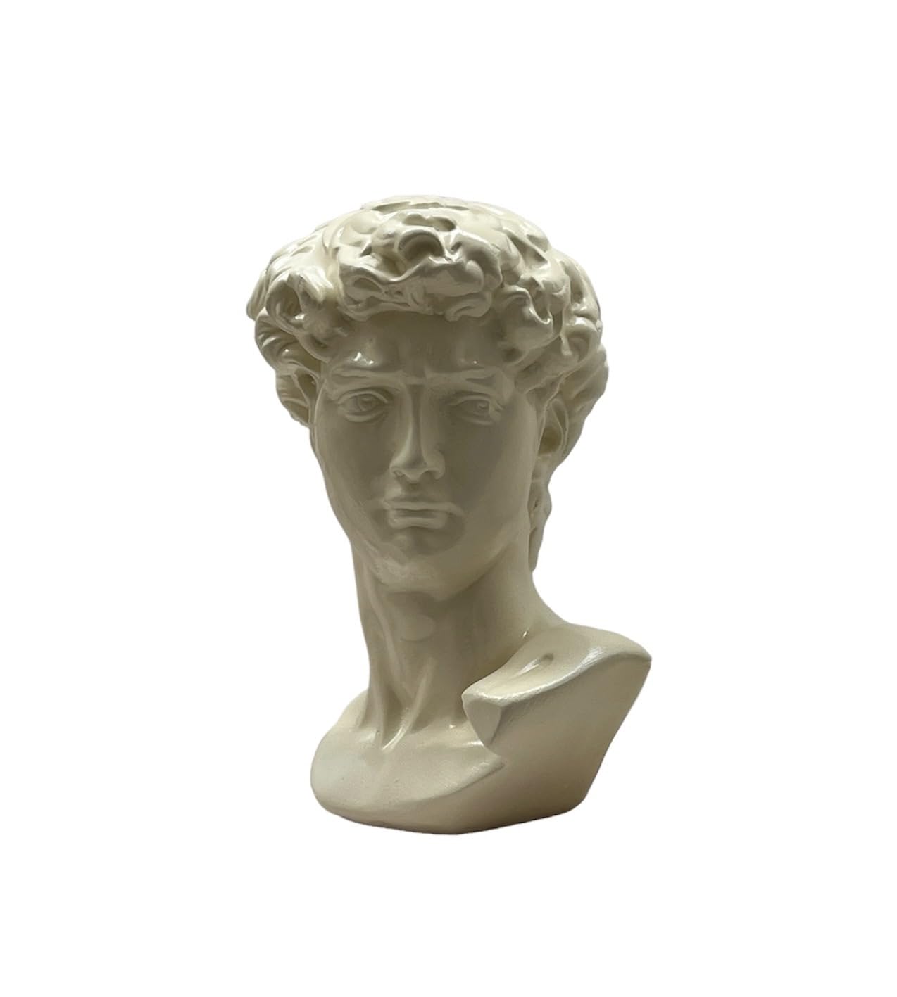Bust Head of David Sculpture Handmade Ceramic Art 15cm Minimalist Home Decor