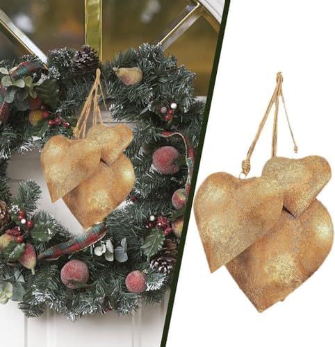 Gold Heart-Shaped Ornament Decorative Bell 1