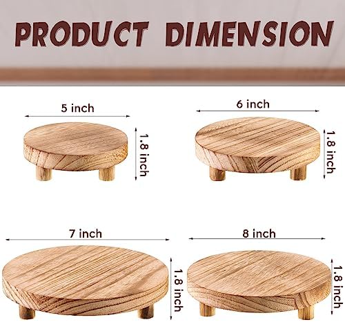 Geetery 4 Pcs Wooden Risers Display Stand Decor