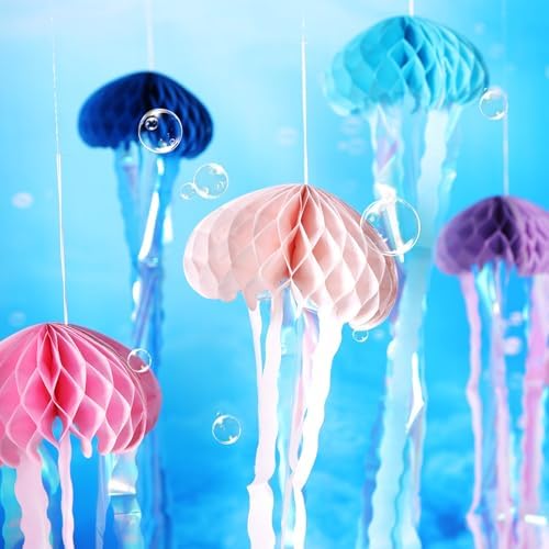 Hanging Jellyfish Decorations 8 Pcs Ocean Party Accents