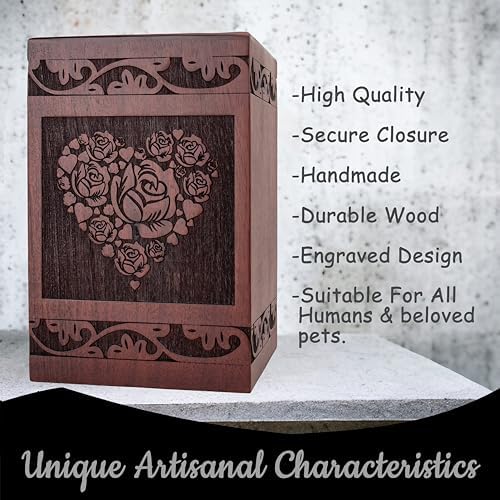 Heart Cremation Urn for Women - Decorative Ashes Urn Keepsake Urn for Human Remains