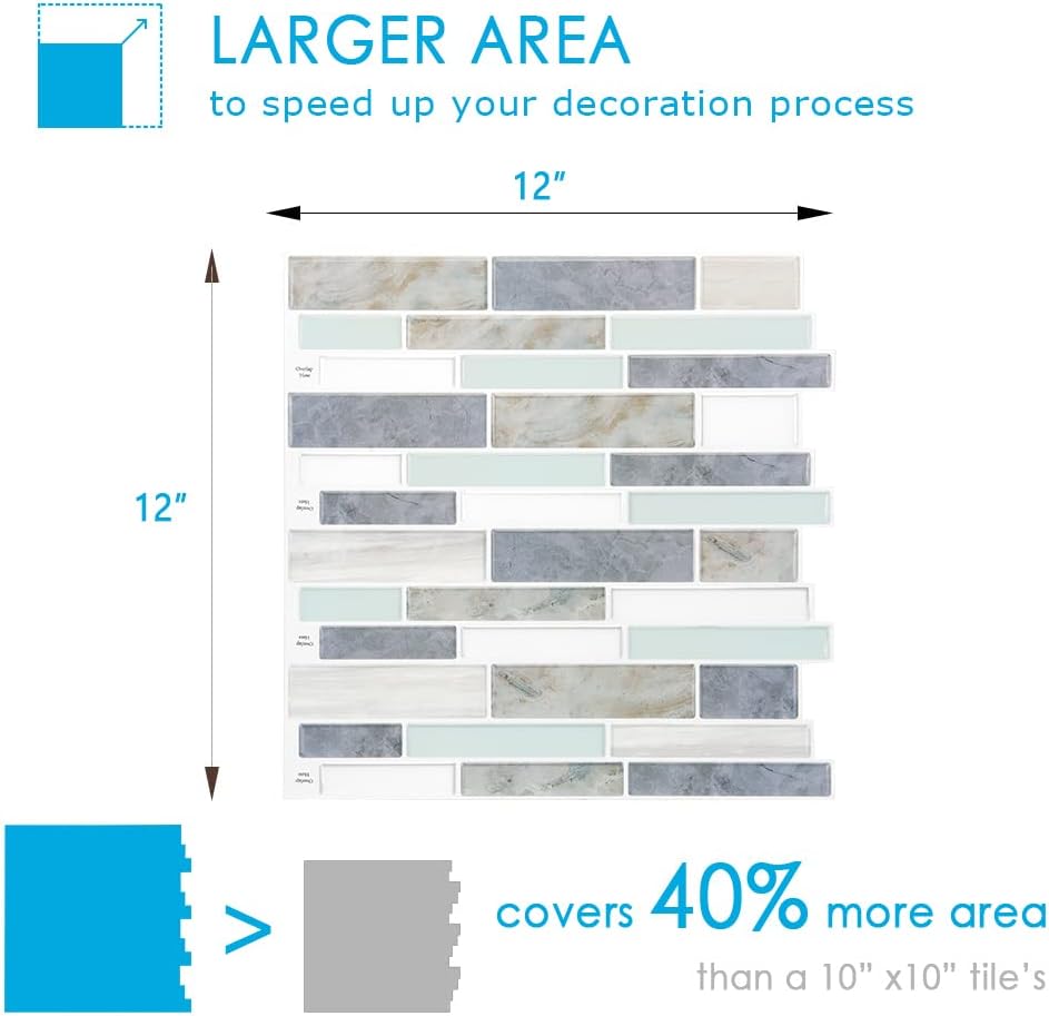 Vamos Tile 10-Sheet Peel and Stick Backsplash Tiles
