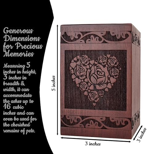Heart Cremation Urn for Women - Decorative Ashes Urn Keepsake Urn for Human Remains