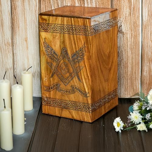 AYAANS Wooden Urn for Human Ashes Decorative Box