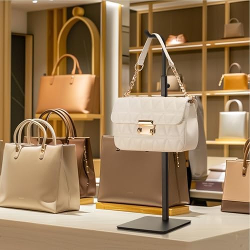 2 Pack Purse Holder Display Stand Adjustable Black Hook for Tabletop Closet Desk Retail Use