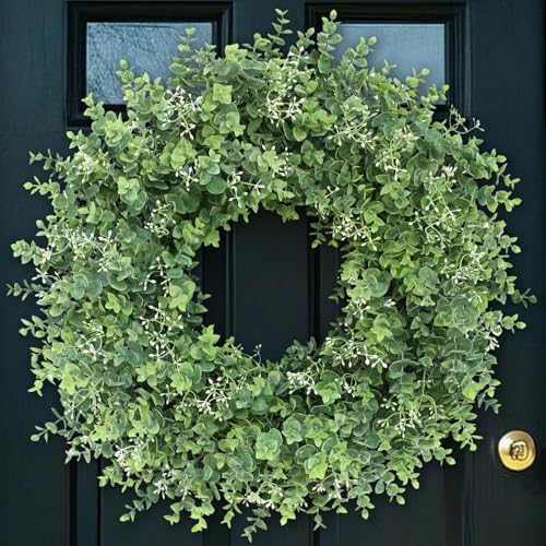 26 Artificial Eucalyptus Wreath with White Seeds