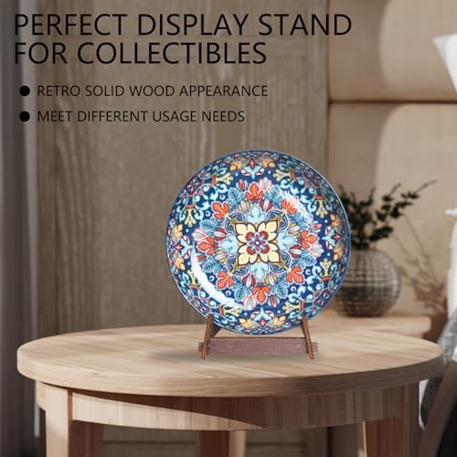 13 Inch Wooden Plate Display Stand for Art and Decor
