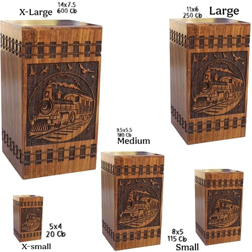 Vintage Train Steam Whistle Wooden Urn for Ashes