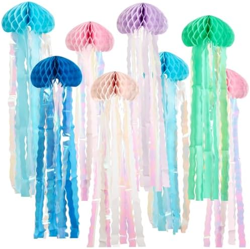 Hanging Jellyfish Decorations 8 Pcs Ocean Party Accents