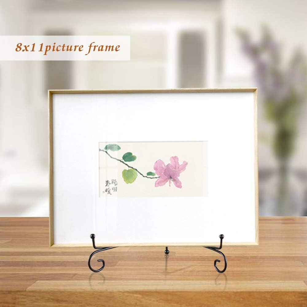 Iron Display Stand 2 Pack Black Easel Plate Photo Holder for Frames and Art