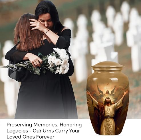 Jesus Cross Urn 10 Inch Large Cremation Urn for Adults