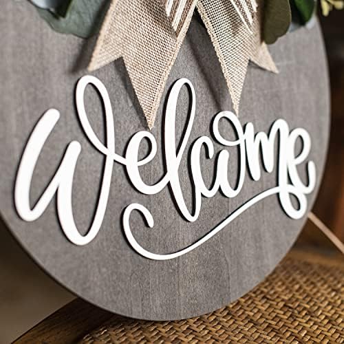 Welcome Sign for Front Door Wreath Decorations