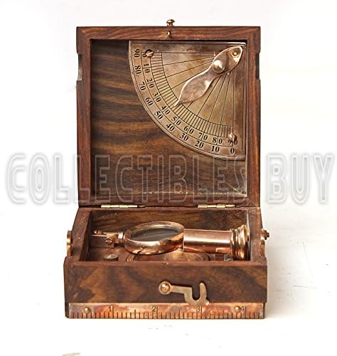 Antique Marine Master Box with Telescope Compass Alidade Scale Chart