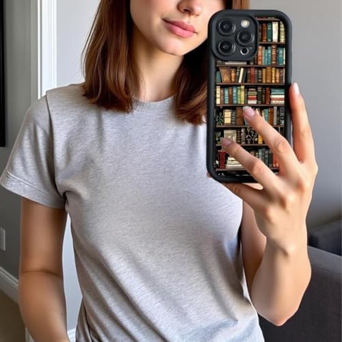 Cartoon Bookshelf TPU Phone Case for iPhone 16 15 14 13 Pro Max