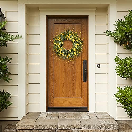 Sggvecsy 24 Inch Yellow Daisy Wreath Decor