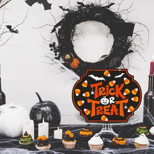 4 Pcs Halloween Felt Hanging Signs for Wreaths and Door Decorations