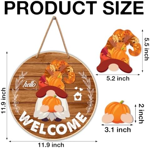 21 Pcs Interchangeable Wooden Gnome Door Decor for All Seasons
