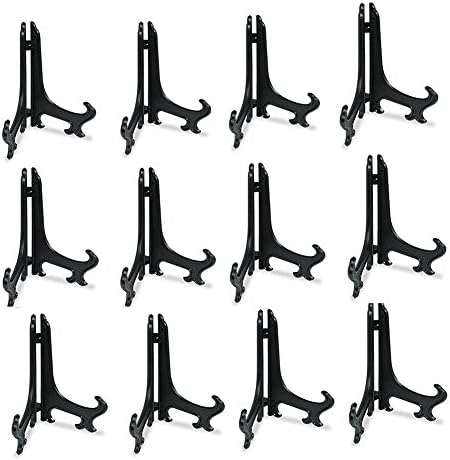 Artliving 5 Inch Black 12pcs Set Plastic Easels Display Stands 1