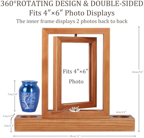 Picture Frame Mini Urn Ashes Memorial with Photo Display Keepsake Urn for Loss of Loved One
