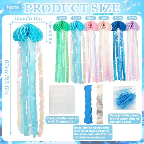 Hanging Jellyfish Decorations 8 Pcs Ocean Party Accents