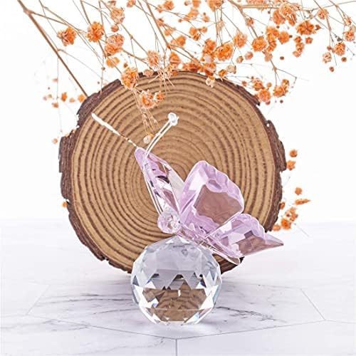 HD Pink Crystal Flying Butterfly Figurine