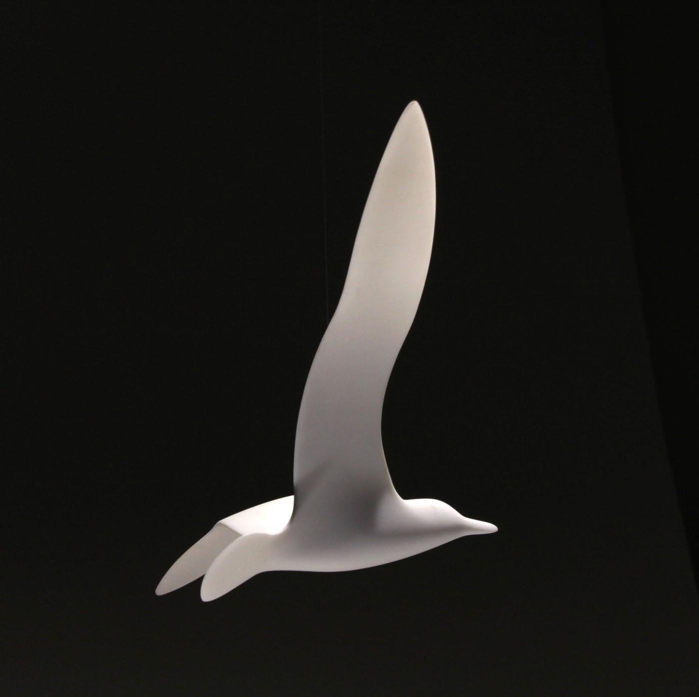 Seagull Mobile Sculpture - 14in Wing Span Wings Up Soaring Style Signed