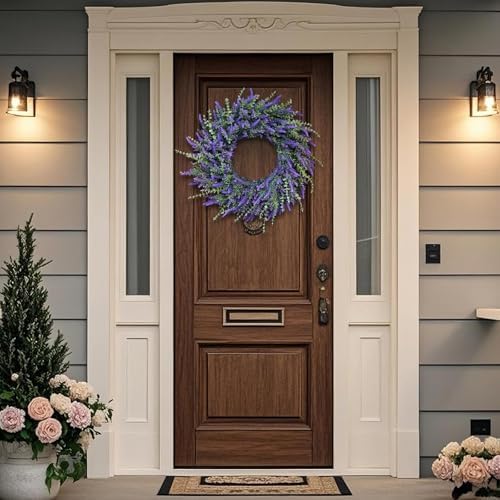 26 Inch Large Eucalyptus Lavender Wreath for Front Door
