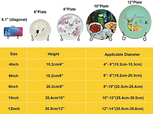 SVENJBB 12 Inch Black Metal Plate Stand for Display