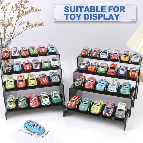 Aheroi Acrylic Risers 8 Pcs 2 Set Black Display Stands