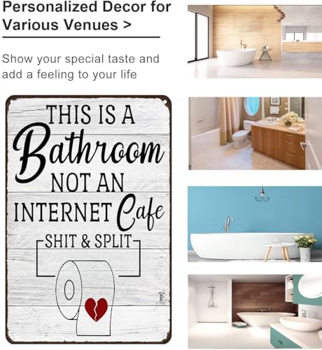 Funny Sarcastic Bathroom Decor Sign 8x12 Inches