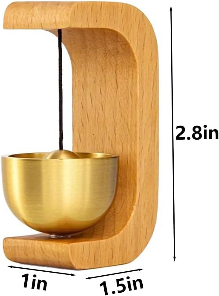 Magnetic Wooden Doorbell with Brass Chime Easy Install No Drilling Silent Bell