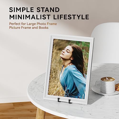 4 Pack 10 Inch Plate Stands for Display - Metal Square Wire Holder for Plates Frames Books and Platters