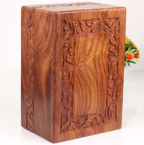 Handmade Wooden Urn Box for Pet and Human Ashes 75x5 Inch