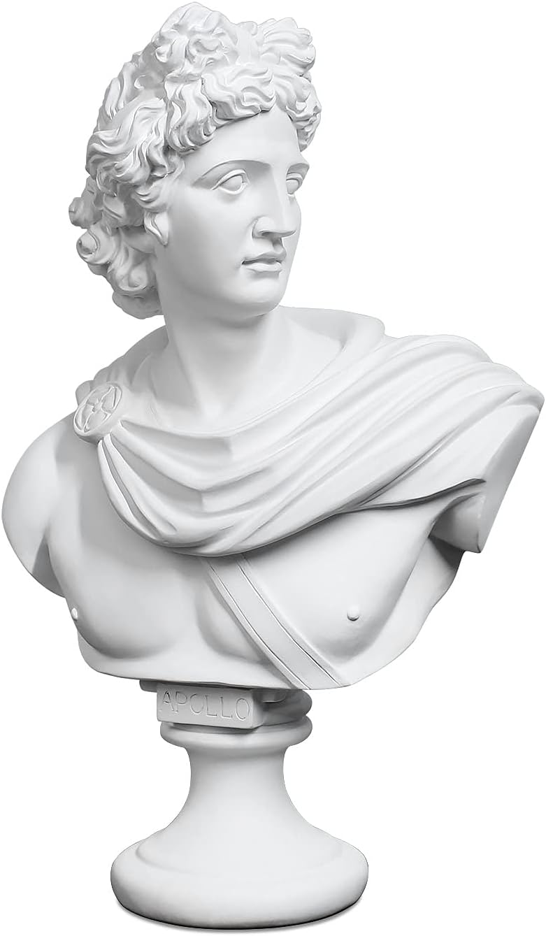 YUEOECOR 142 Inch Greek Apollo Bust Sculpture for Home Dcor