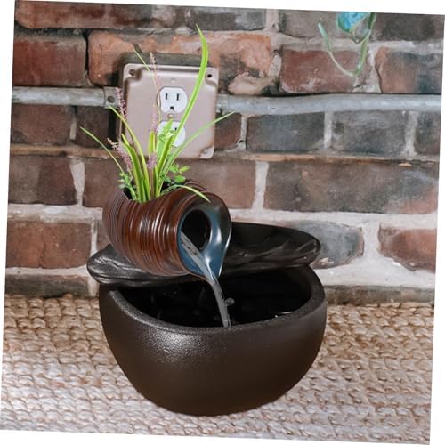 Mobestech Decorative Ceramic Waterfall Jar for Garden and Indoor Fountain