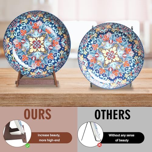 13 Inch Wooden Plate Display Stand for Art and Decor