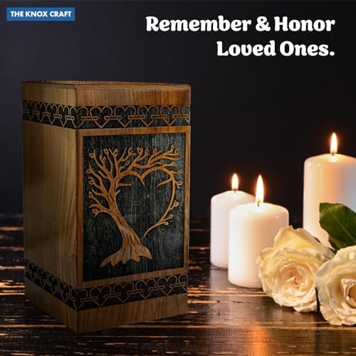 Rosewood Urns for Human Ashes - Tree of Life Wooden Funeral Box