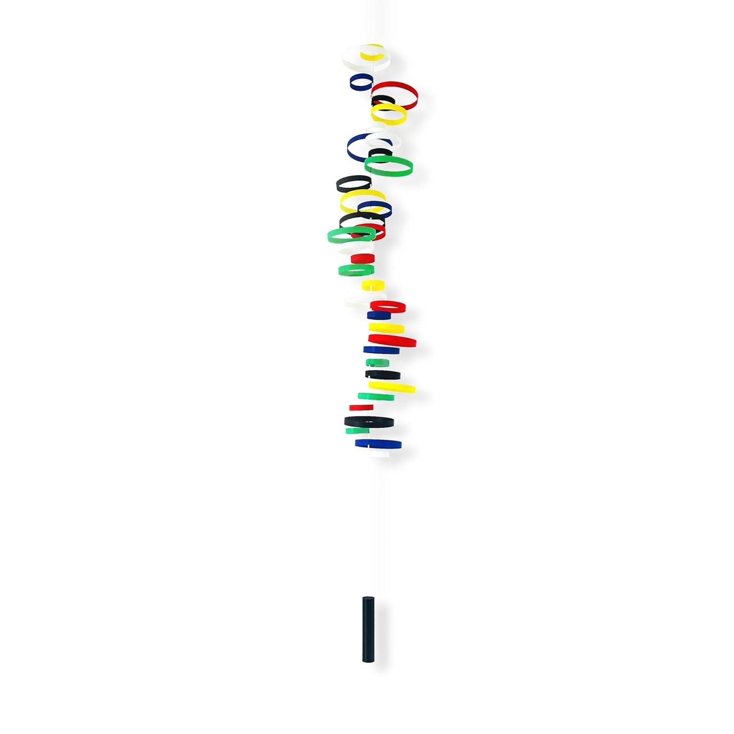 Colorful Whirlwind Hanging Mobile with 36 Vibrant Rings