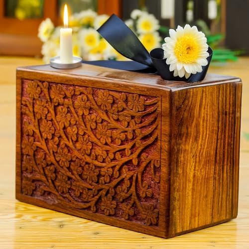 Premium Rosewood Decorative Hand Carved Wooden Urn X-Large 235 x 185 x 13cm