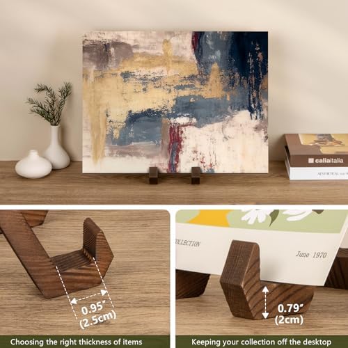 3 Pack 6 Inch Plate Display Stand with Decorative Frame