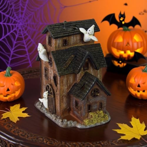 Halloween Village Haunted House with LED Lights