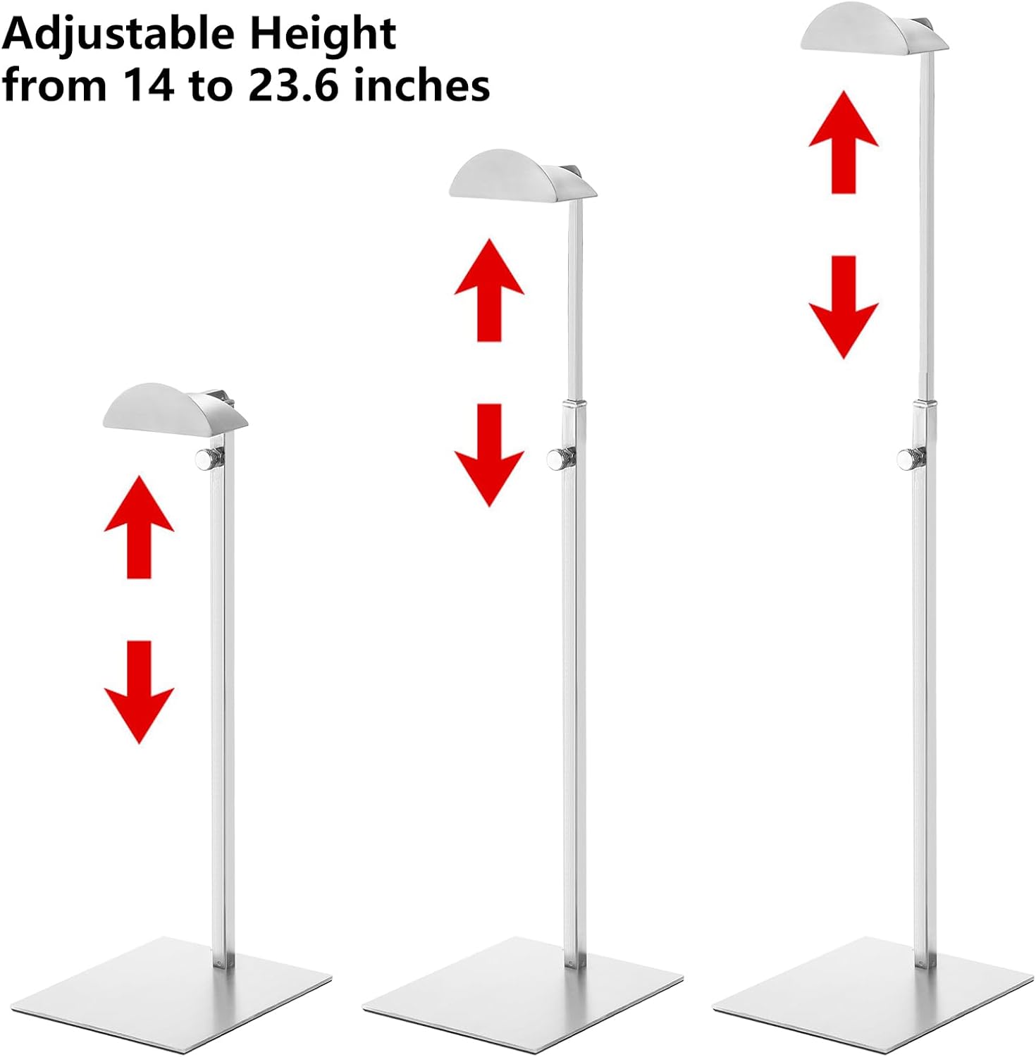 Hacaroa 3 Pack Purse Display Stand Adjustable Height Stainless Steel Holder for Bags and Jewelry